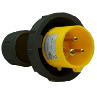 Pin and Sleeve Plug Devices 888-2168-NS IEC 60309 Cable Mount Plug, IP67 Rated, 30 Amp 120 Volt, 4H, IEC 309 International Pin and Sleeve Devices